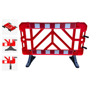 Plastic Safety Barrier 150cm - Red - Stackable