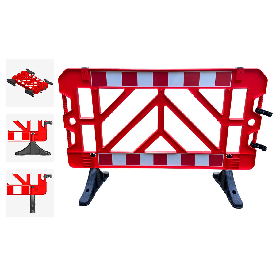 Plastic Safety Barrier 150cm - Red - Stackable