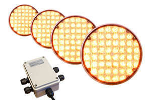 LED Knipperlampen 200 mm | opbouw | set 4 stuks + stuurunit