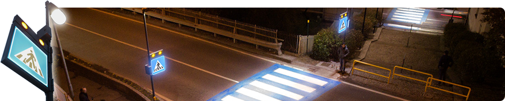 LED pedestrian crossing banner