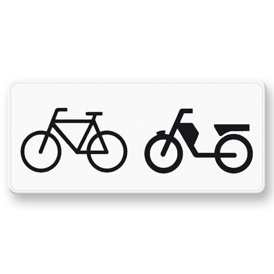 Onderbord OB04 Geldt alleen voor fietsers en bromfietsers Onderbord OB04 Geldt alleen voor fietsers en bromfietsers