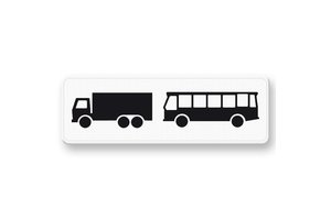 Onderbord OB13 Geldt alleen voor vrachtauto's en bussen Onderbord OB13 Geldt alleen voor vrachtauto's en bussen