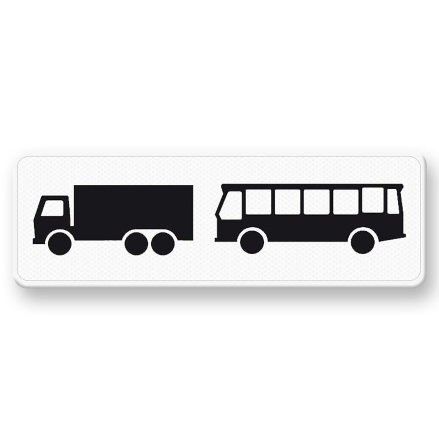 Onderbord OB13 Geldt alleen voor vrachtauto's en bussen Onderbord OB13 Geldt alleen voor vrachtauto's en bussen