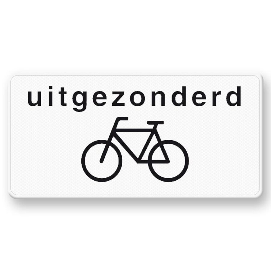 Onderbord OB52 Uitgezonderd fietsers