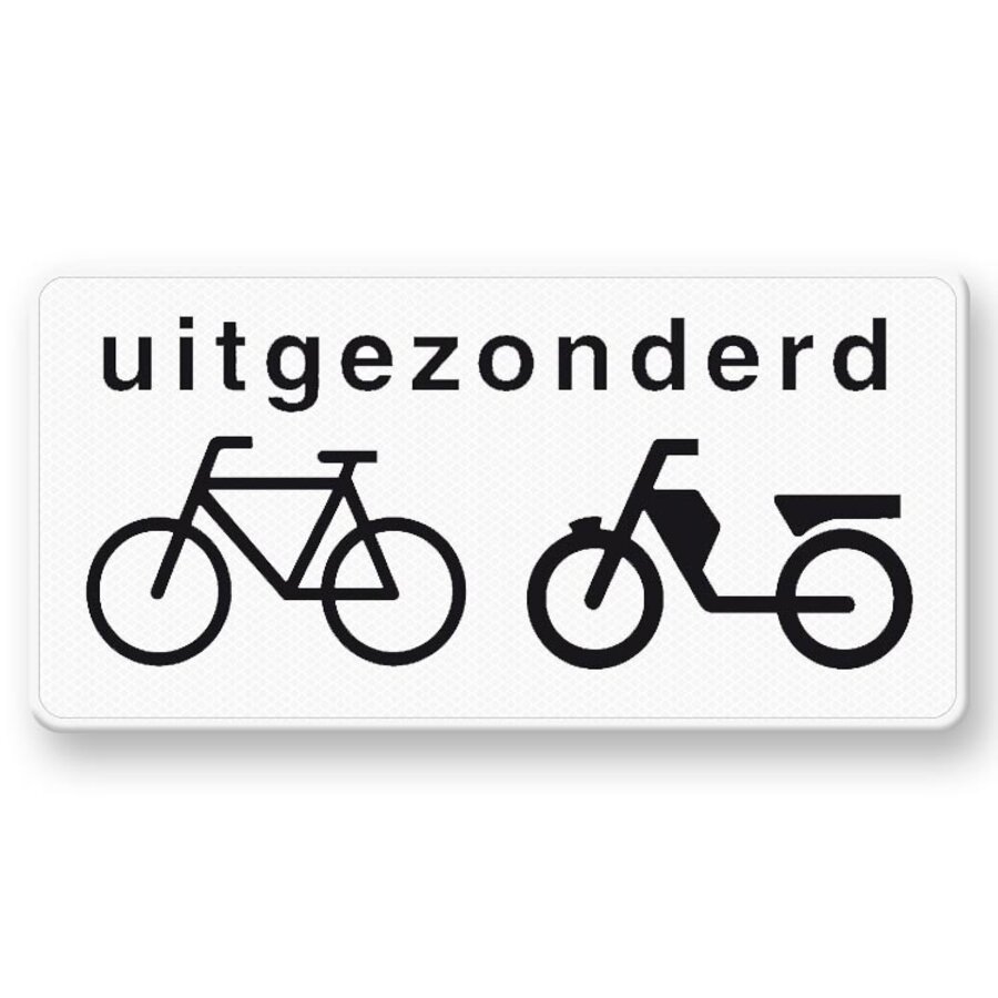 Onderbord OB54 Uitgezonderd fietsers en bromfietsers