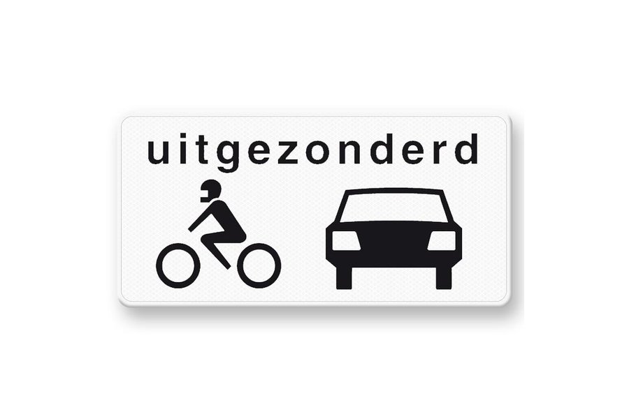 Traffic Sign OB57 Except motorbikes and cars
