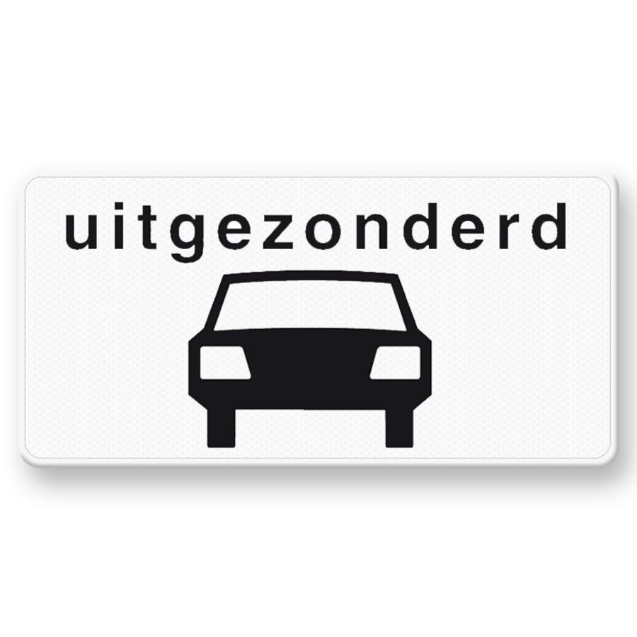 Onderbord OB58 Uitgezonderd auto's Onderbord OB58 Uitgezonderd auto's
