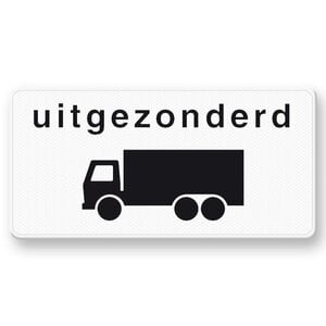 Onderbord OB61 Uitgezonderd vrachtwagens Onderbord OB61 Uitgezonderd vrachtwagens