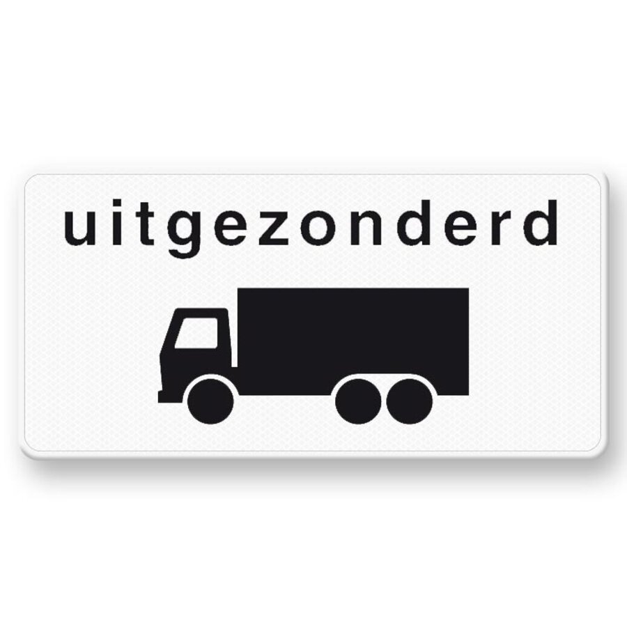 Onderbord OB61 Uitgezonderd vrachtwagens Onderbord OB61 Uitgezonderd vrachtwagens