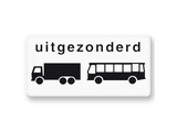 Onderbord OB63 Uitgezonderd vrachtwagens en bussen