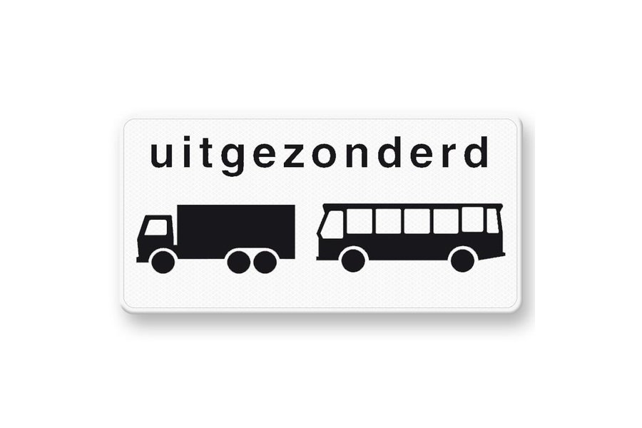 Onderbord OB63 Uitgezonderd vrachtwagens en bussen