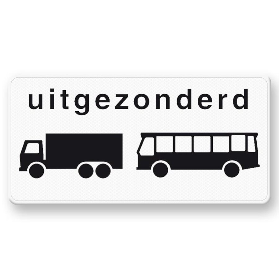 Onderbord OB63 Uitgezonderd vrachtwagens en bussen