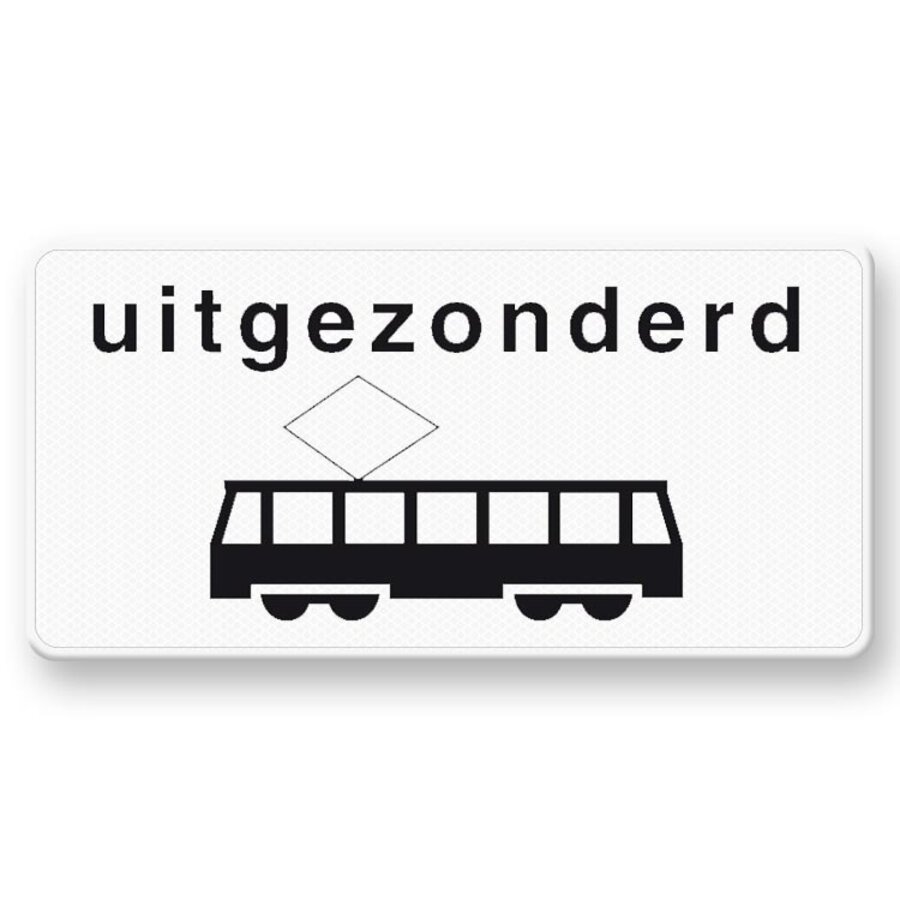 Onderbord OB64 Uitgezonderd trams