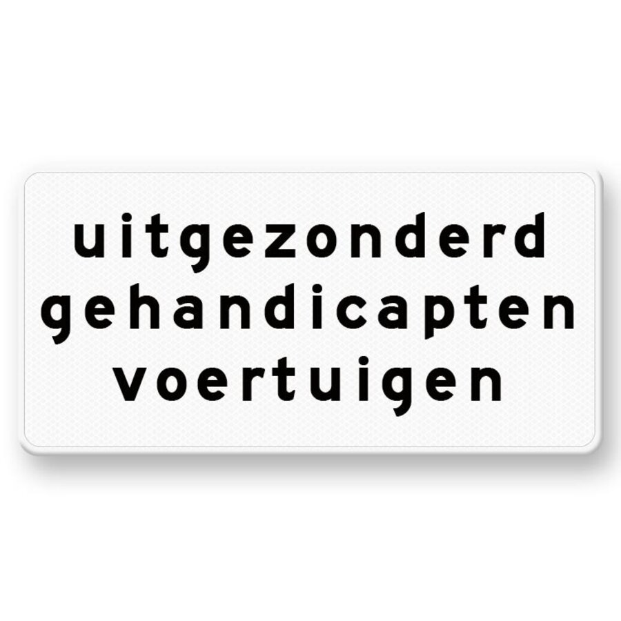 Traffic Sign OB66 Except disabled vehicles