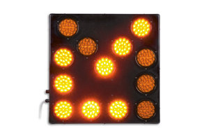 Verlichte LED pijl | amber knipperlampen | 60x60 cm