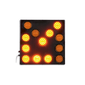 Verlichte LED pijl | amber knipperlampen | 60x60 cm