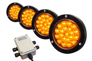 LED Knipperlampen set 4x 100 mm opbouw + stuurunit LED Knipperlampen set 4x 100 mm opbouw + stuurunit