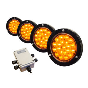 Flashing light set LED lamp amber 100 mm + control box
