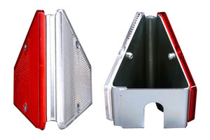Vangrail reflector rood/wit trapezium