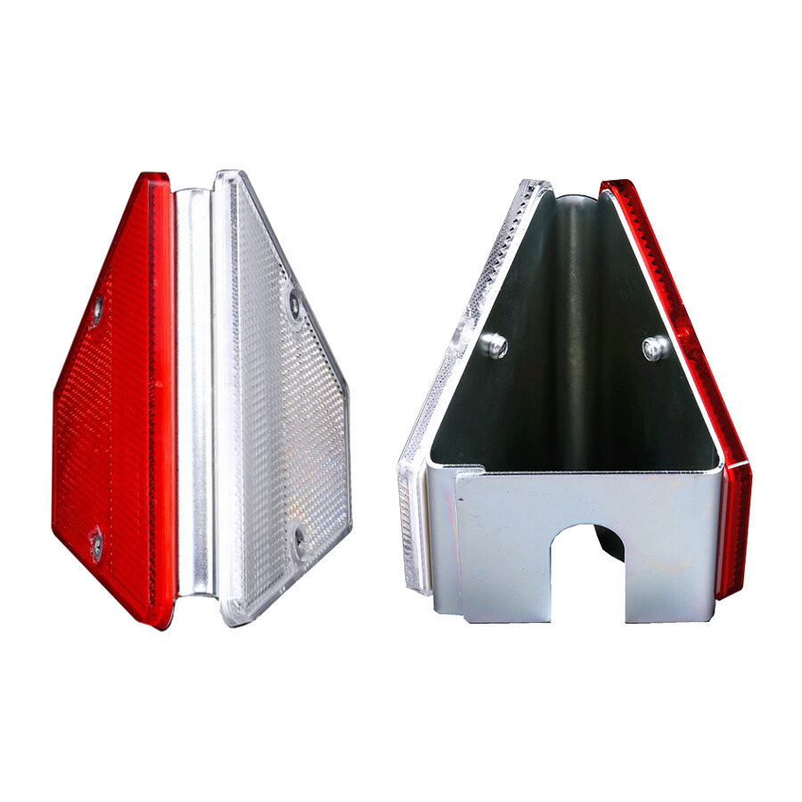 Vangrail reflector rood/wit trapezium - geleiderailreflector Vangrail reflector rood/wit trapezium - geleiderailreflector