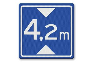 Verkeersbord RVV L01 - Hoogte onderdoorgang