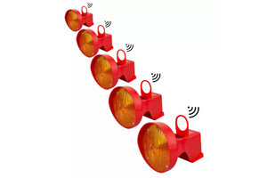 LED Obstakellampen set 5 stuks synchroon voor verkeerskegels