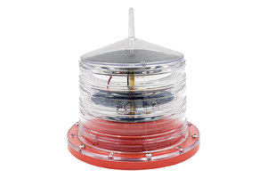 Solar marine navigation light red