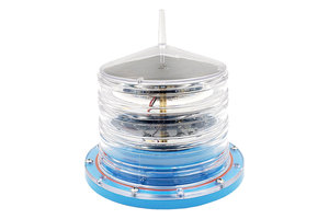 Solar marine navigation light blue