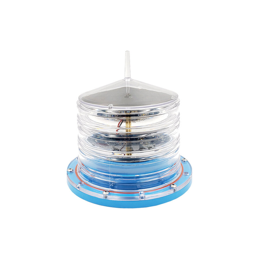 Solar marine navigation light blue