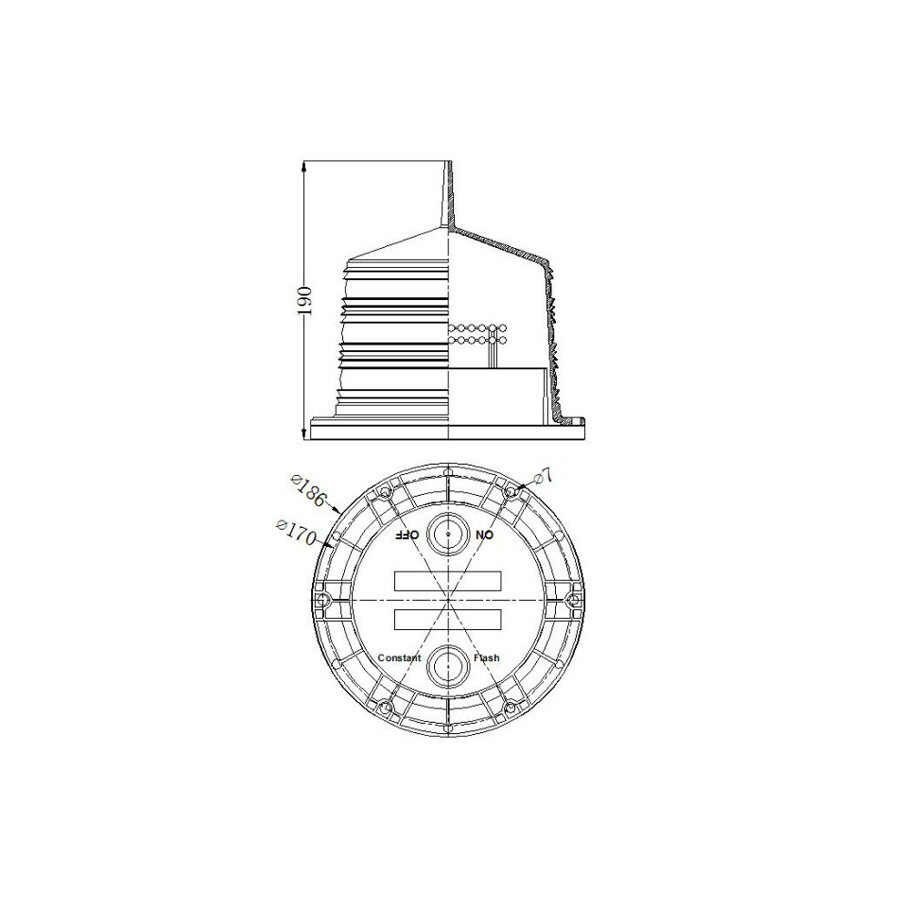 Solar marine navigation light blue