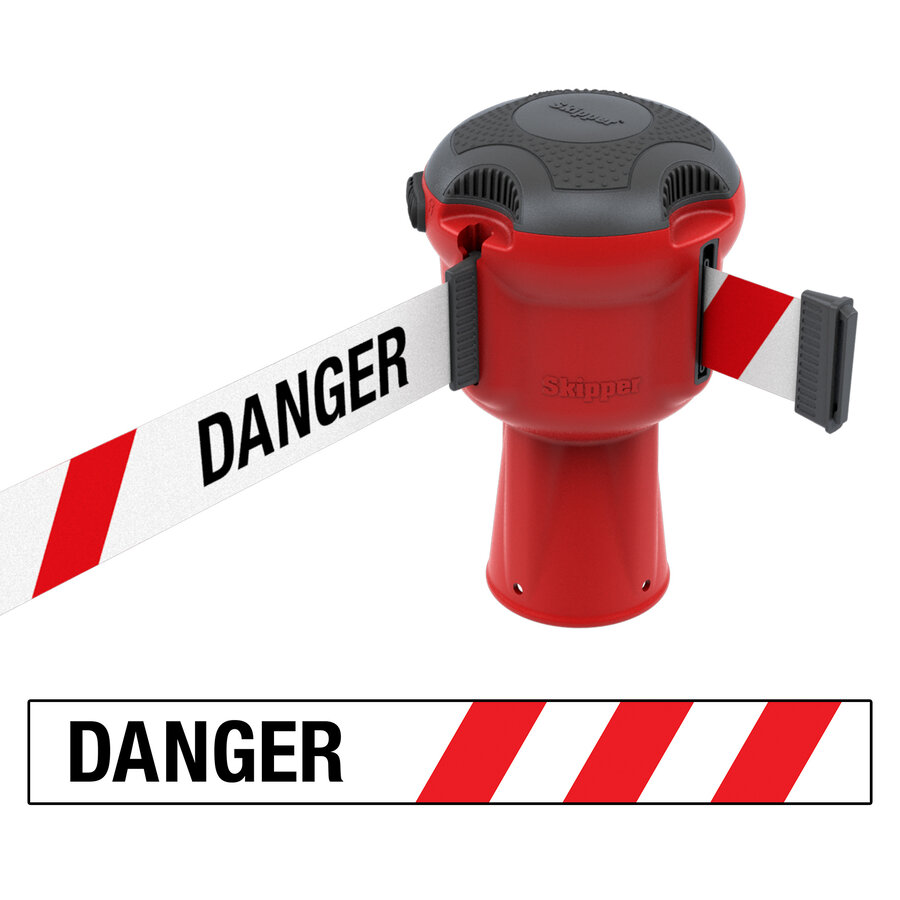Skipper retractable safety barrier red with 9 meter tape Skipper Skipper retractable safety barrier red with 9 meter tape