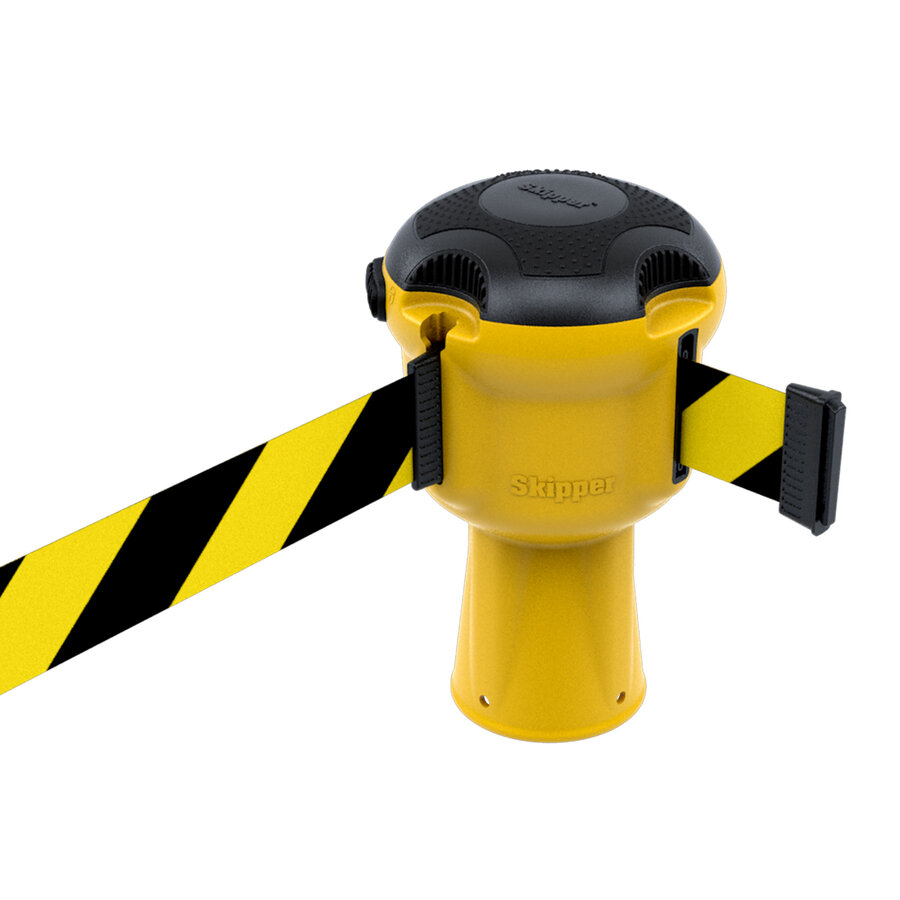 Skipper Skipper retractable safety barrier yellow with 9 meter tape