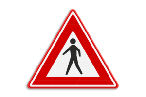 Traffic sign RVV J23 - Warning for pedestrians Traffic sign RVV J23 - Warning for pedestrians