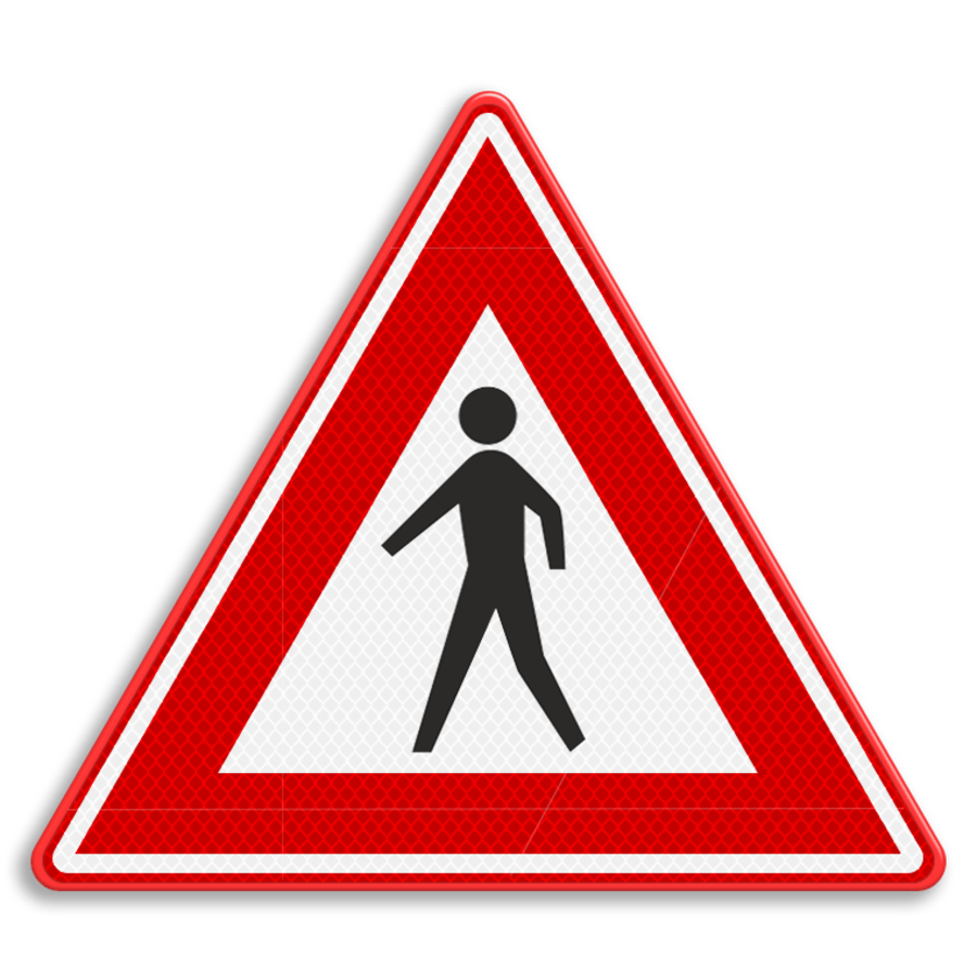 Traffic sign RVV J23 - Warning for pedestrians