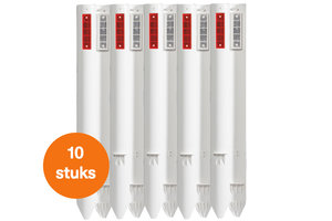 Bermpaal flexibel - Kunststof - Reflectoren rood/wit - 10 stuks