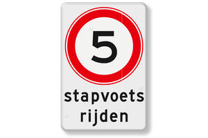 Traffic Sign 5 km - drive slowly - aluminum DOR Traffic Sign 5 km - drive slowly - aluminum DOR