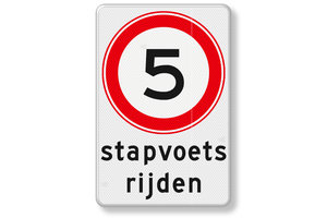 Traffic Sign 5 km - drive slowly