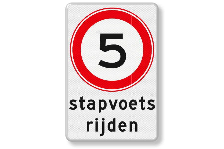 Traffic Sign 5 km - drive slowly - aluminium DOR