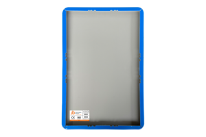 Tekstbord staand met banner en eigen tekst, blauw/wit Tekstbord staand met banner en eigen tekst, blauw/wit