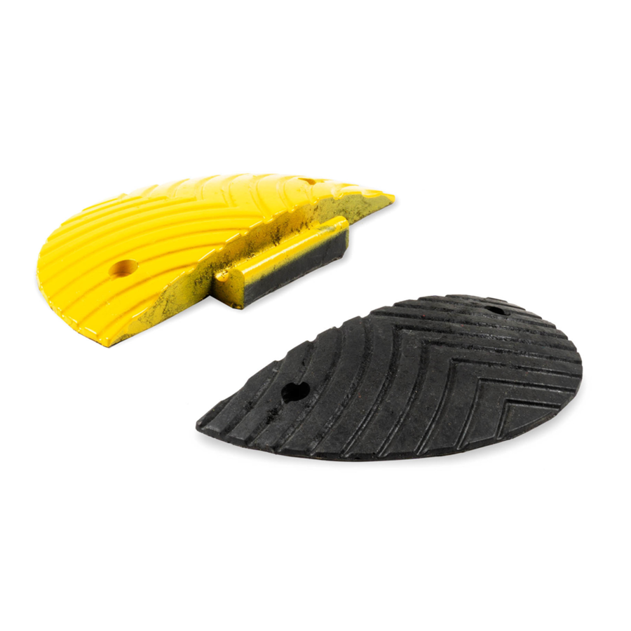 Speed bump 5 cm end element yellow black SLOWLY Speed bump 5 cm end element yellow black