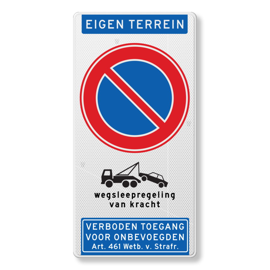 Traffic sign forbidden to park, own property, tow away regulation