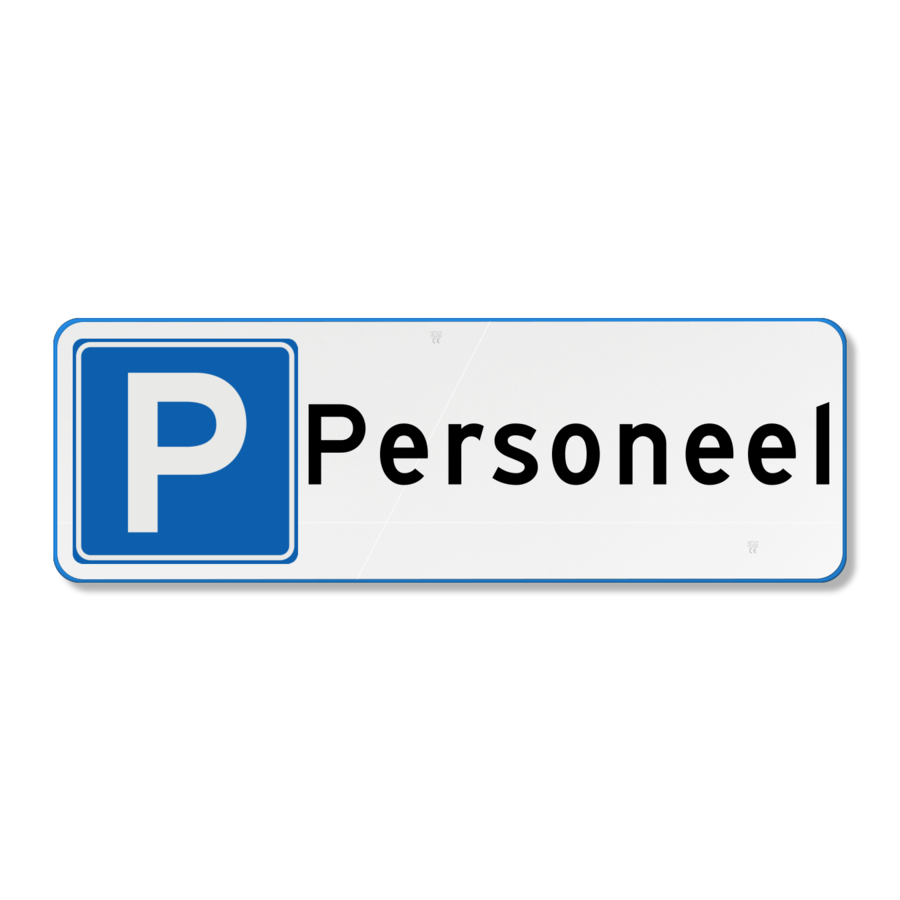 Parkeerbord personeel