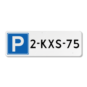 Parking sign license Plate