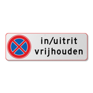 Parkeerbord in/uitrit vrijhouden