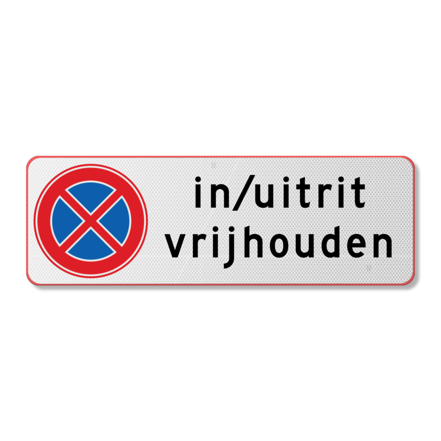 Parkeerbord in/uitrit vrijhouden