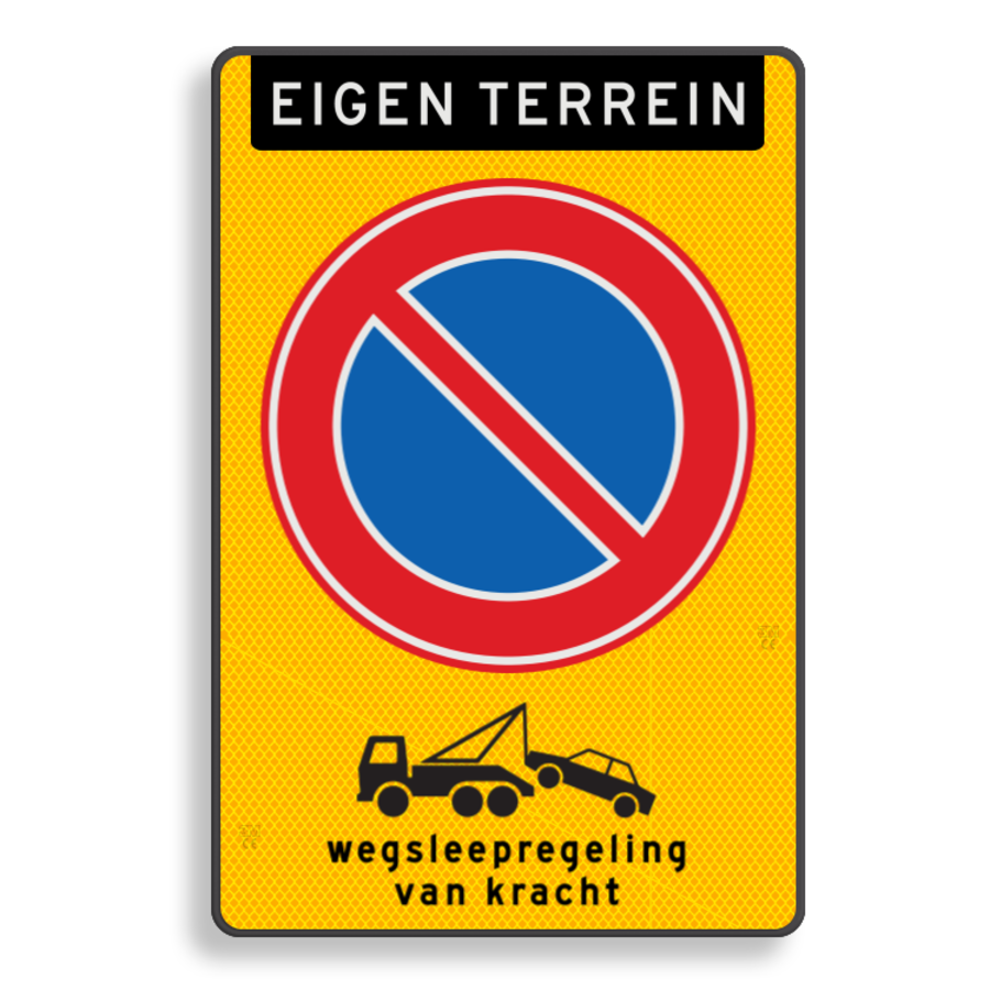 No parking sign, tow away regulation, YELLOW No parking sign, tow away regulation, YELLOW