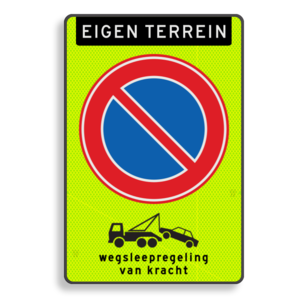 No parking sign, tow away regulation, FLUOR