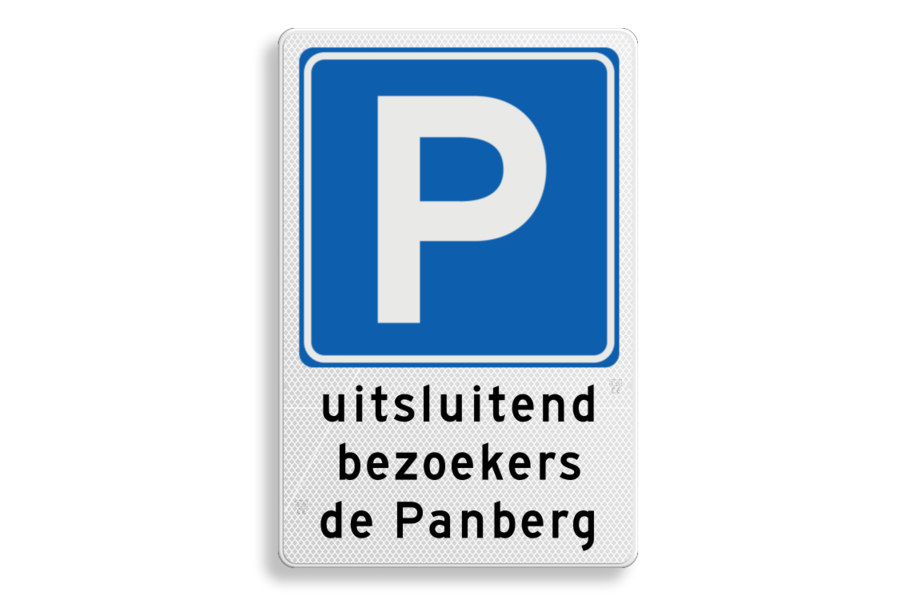 Parkeerbord RVV E4 met eigen tekst