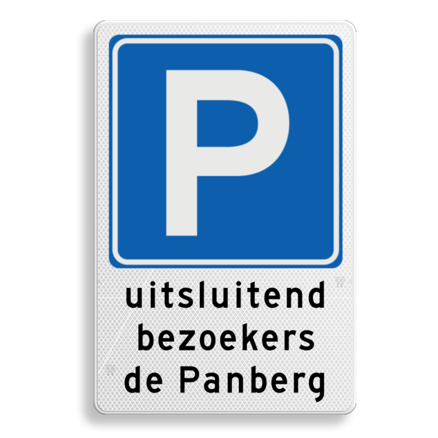 Parkeerbord RVV E4 met eigen tekst