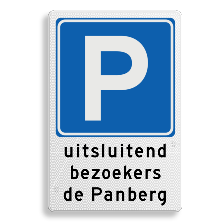 Parking sign RVV E4 with own text